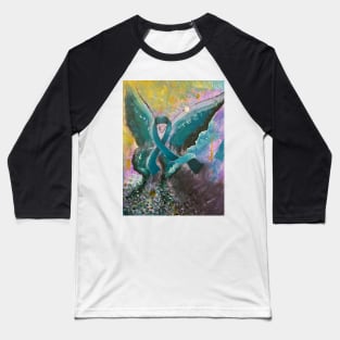 Teal Butterfly Baseball T-Shirt